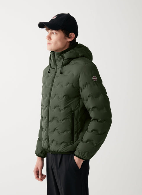Piumino Uomo corto con motivo ondulato laserata Nero Colmar- Francavilla Moda